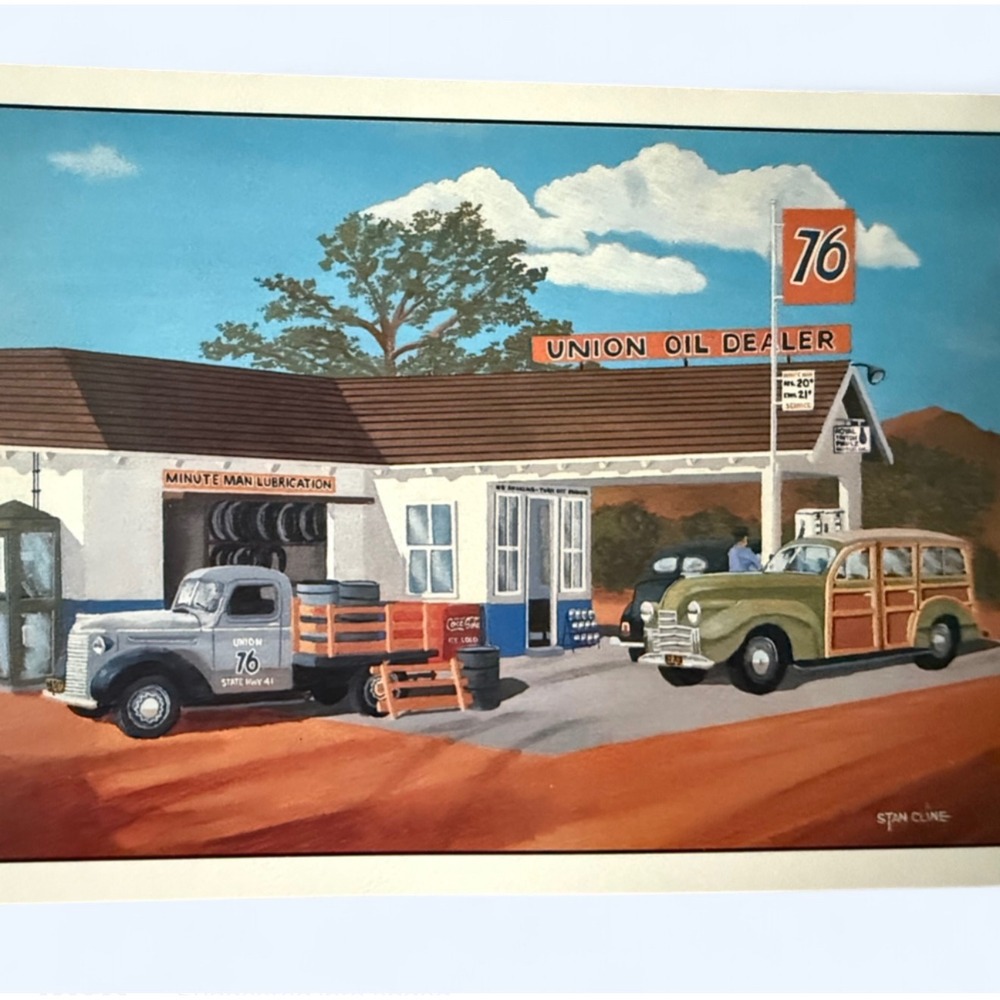 Stan Cline Classic Automobiles Lithographs Set of 4 5x7 Vintage Car Art Prints - Picture 5 of 7